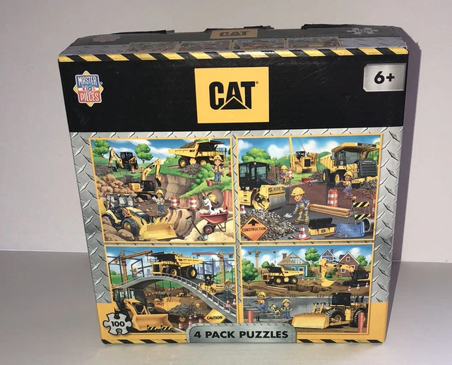 Masterpieces 4 Pack 100 Piece Kids Jigsaw Puzzle - Caterpillar Construction