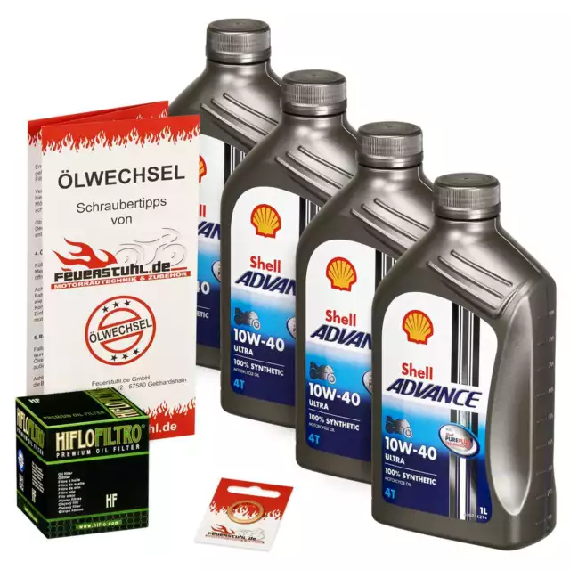 Ölwechselset Ducati Pantah 350 /SL /TL /XL 82-84 Shell Advance Ultra 10W40 HiFlo