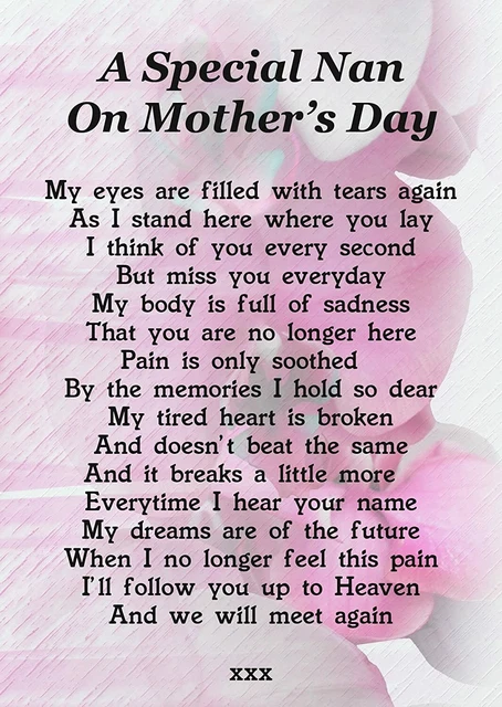 Nan Missing You On Your Birthday Memorial Graveside Poem Card