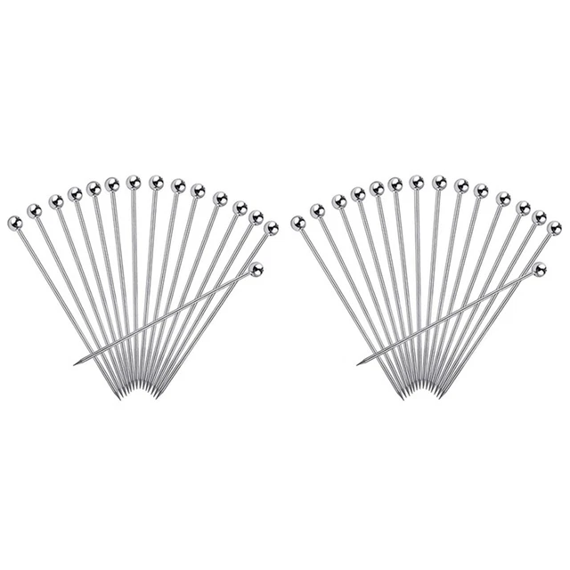 30 Piezas Picks, 4 Palillos Reutilizables Acero Inoxidable Palillo de Dientes para Avance D2K7