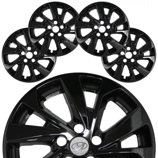 Set of 4 fit Hyundai Tucson 2019-2021 Black 17" Wheel Skins Hub Caps Rim Covers