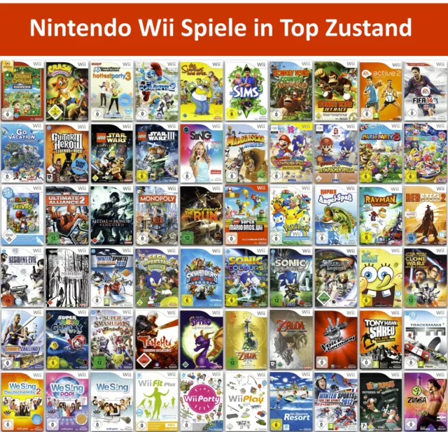 Nintendo Wii Spiele in TOP Zustand - Auswahlangebot, Versand mit Tracking