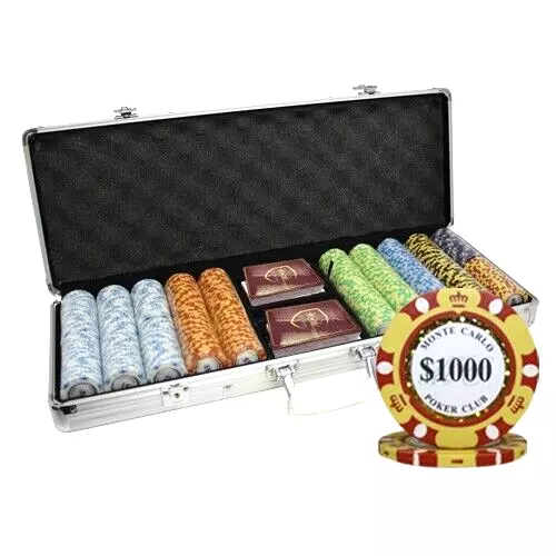 Mrc Poker 500Pcs 14G Monte Carlo Poker Club Poker Chips Set With Alum Case