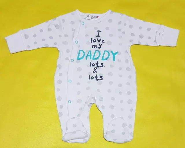 "I love my Daddy" Strampler Schlafanzug Overall Pyjama Einteiler Punkte Gr 50 56