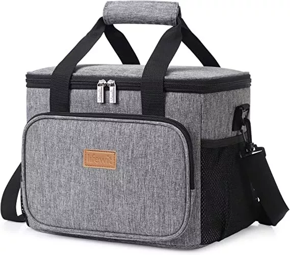 Lifewit Lunch Bag Insulated Lunch Box Soft Cooling Tote, Gray/Large