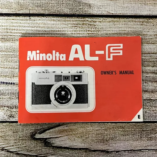 Minolta AL-F 35mm Film Camera Owner's Instruction Manual Original Not A Copy