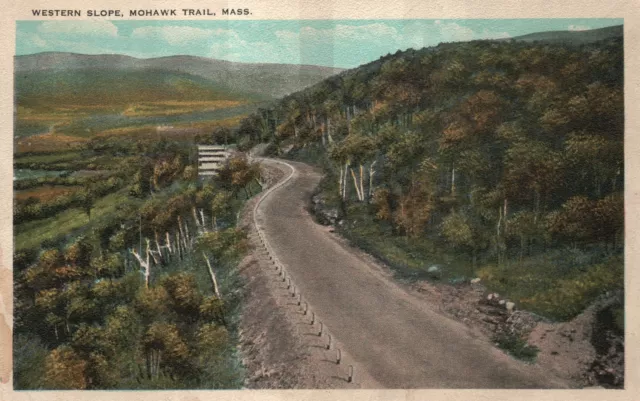 Vintage Postcard Western Slope Historic Roadway Mohawk Trail Massachusetts MA