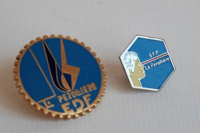 Insigne Ancien En émail EDF - École Nationale Des Métiers De L'Électricité De France - Badge Collection