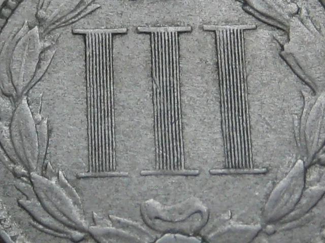 1865-1889 Three 3 Cent Nickel- VF/XF Details