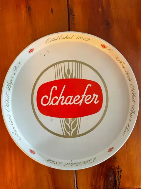 Vintage Schaefer Beer Tray 12-inch, "America's Oldest Lager Beer"