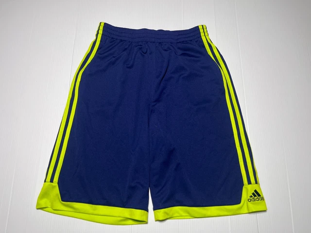 Adidas Sport Shorts Size XL Kids Blue Yellow Straps Elastic Waist (E15)