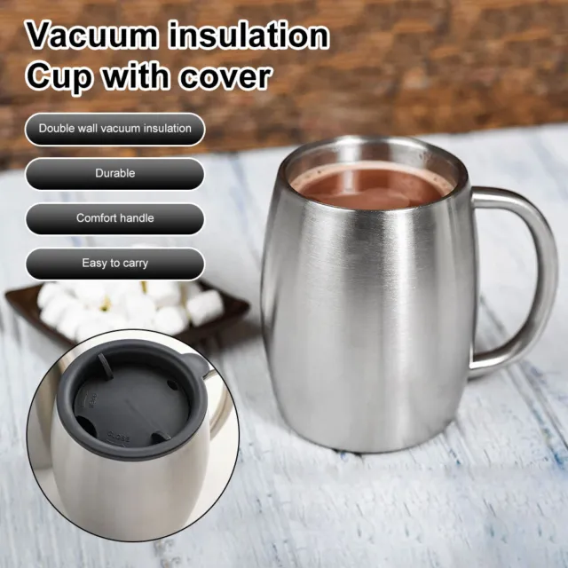 420ML Stainless Steel Copper Plated Mug Cup Double Wall Coffee Beer Milk Tea