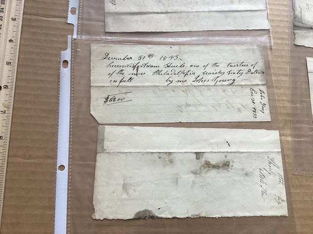 Lot of 6 Antique 19th Century (1830+) Hand Written And Signed Receipts 8