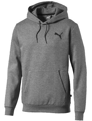 Men's New Puma Logo Hooded Sweatshirt Hoodie Hoody Jumper Pullover Top - Grey