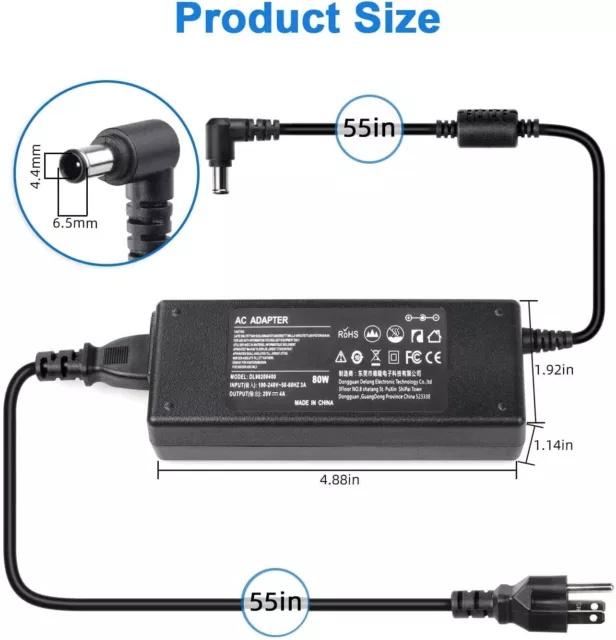 Cable de alimentación 19V TV LCD cargador LED para Samsung 22"" 32"" Clase UN32J400 UN32J5003AF 2