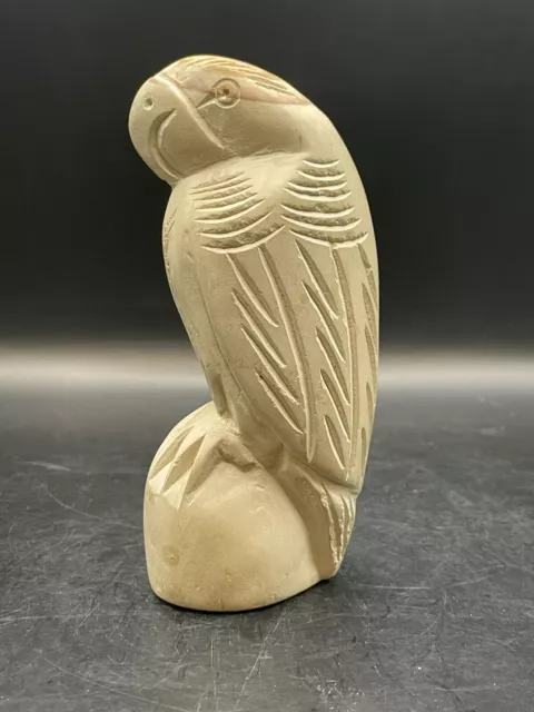 Carved Stone Parrot Bird Figurine Sculpture