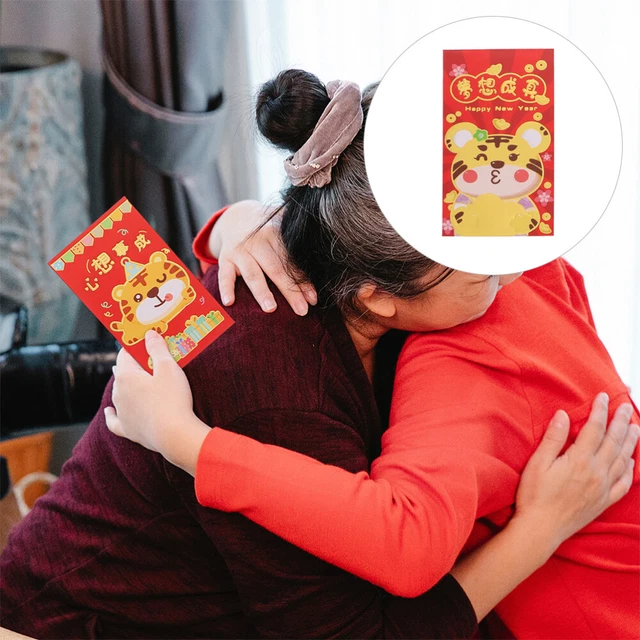60 Pcs Red Envelops Year The Tiger Cartoon Red Envelope Business Gifts Cute