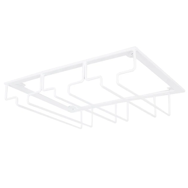 3 ranuras 30x22,5 cm estante de vaso de vino blanco debajo del gabinete soporte de víspera almacenamiento