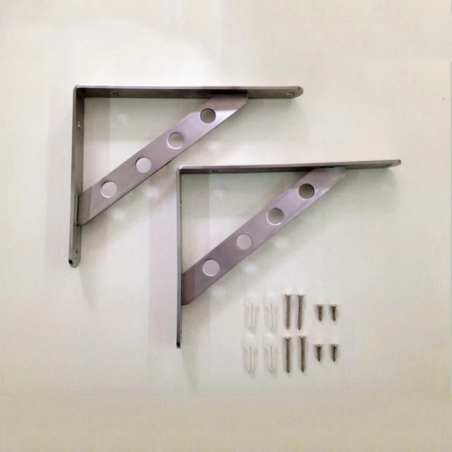 Brackets Wood Triangular Shelf Support Stainless Steel Brackets Thick Detachable