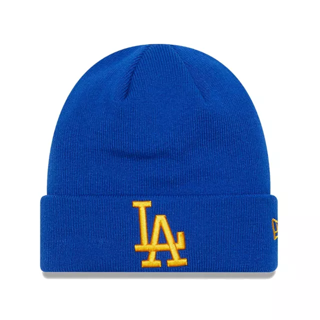 New Era Cap Men's MLB LA Dodgers Team Basic Blue & Yellow Winter Knit Beanie Hat