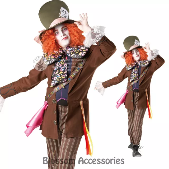 C694 Licensed Mad Hatter Alice in Wonderland Halloween Fancy Dress Adult Costume