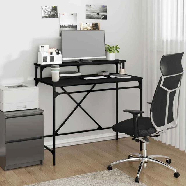 Schreibtisch Schwarz 100x50x90  Holzwerkstoff und Eisen D4L9