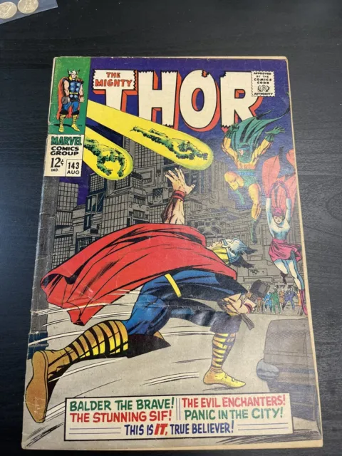 The Mighty Thor #143 Marvel 1967 Kirby Art & Lee Story 1st App. The Enchanters