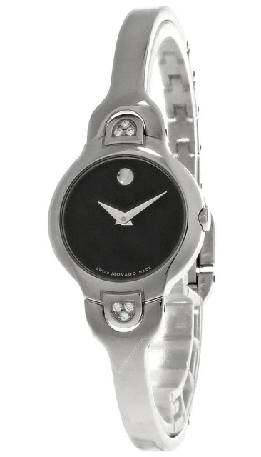 Orologio Da Donna Movado Museo Acciaio Inox Quadrante Nero Bracciale 0605489