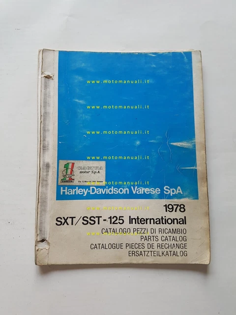 HARLEY-DAVIDSON SXT-SST 125 1978 catalogo ricambi originale spare parts catalog HARLEY-DAVIDSON SXT-SST 125 1978 catalogo ricambi originale spare parts catalog