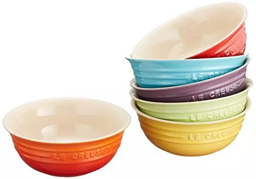 Le Creuset Tazón de Cereales 460ml Arcoiris 6 Color Juego de Gres De Japón