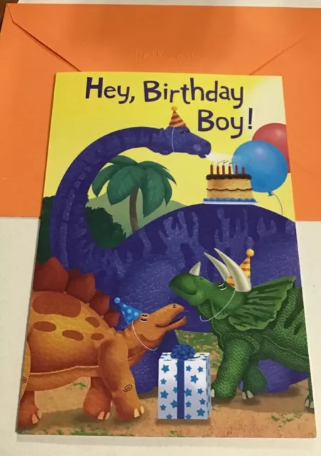 Happy Birthday Hey Birthday Boy Dinosaur Tender Thoughts Greeting Card