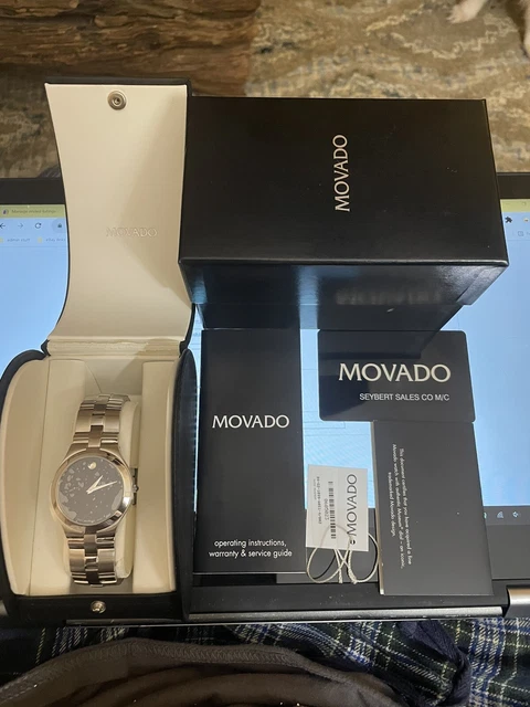 Nice Movado museum men 84 g2 1899 black dial watch sapphire crystal