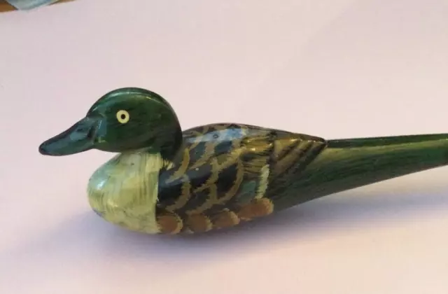 Back Scratcher Hand Painted/ Carved Duck Wood Vintage Outdoor Water Birds Rare