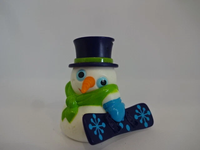 Statuetta natalizia ""Uomo di neve con sowboard blu"" variante 3