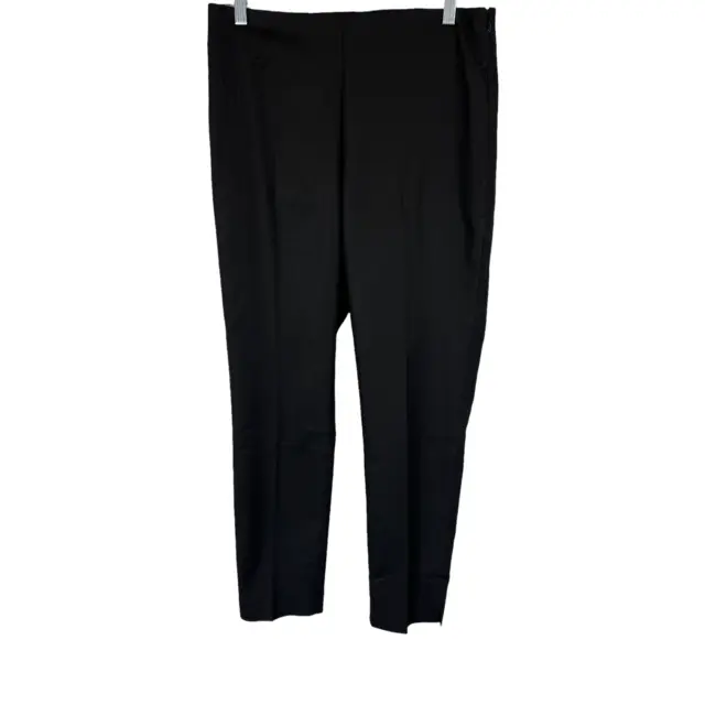 Vince Camuto Women's Cotton Double-weave Vented Cuff Pants Rich Black Size 6