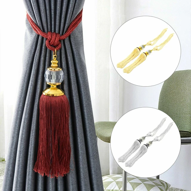 1 pair Luxury Decor Beaded Curtain Tie Backs Tassel Tiebacks Holdbacks Rope