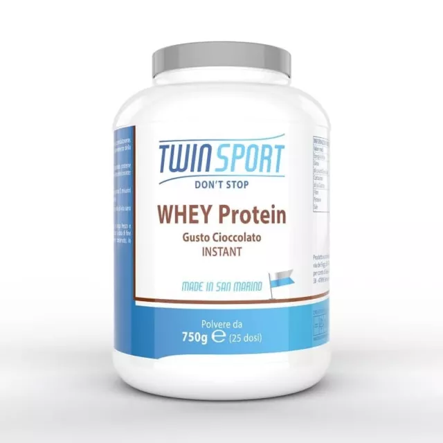 Twin Sport Integratore WHEY Protein isolate 750gr Proteine 100% Massa Muscolare