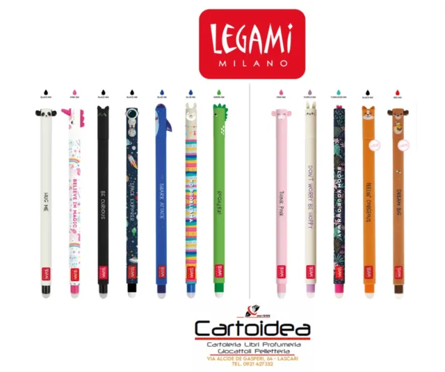 LEGAMI - SET 12 Penne Gel Cancellabili Ricaricabili Bambini Scuola EUR  24,99 - PicClick IT
