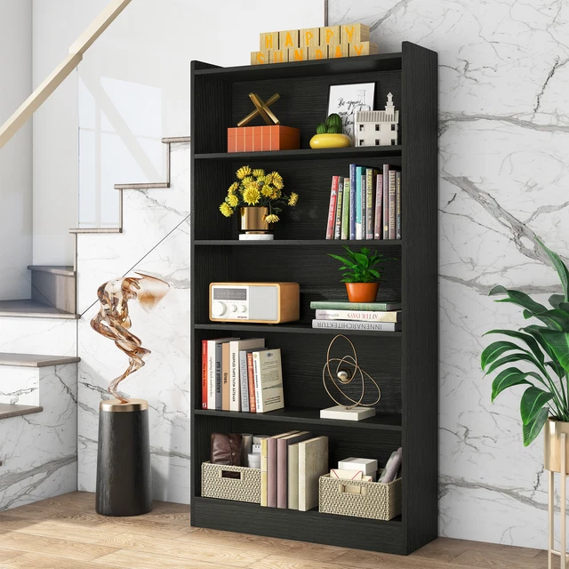 WOOD FREE STANDING Bookcase Bookshelf Home Office Storage Shelves Open