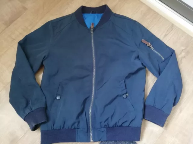 Boy's dark blue bomber style jacket - age 9/10yrs