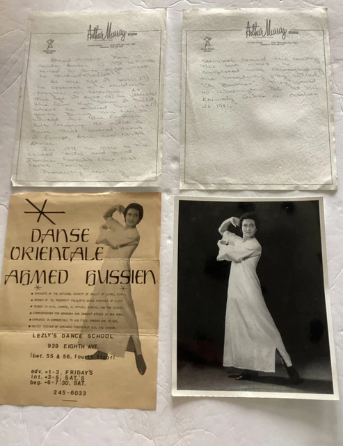 Vintage Ahmed Hussien Orientale Entertainer Dance Promo Flyer Photo Handwritten