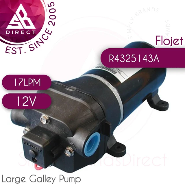 Flojet Grand Galley Pompe │ 12V │ 17LPM │ Pour Marine Bateau 6 Plus Fixtures │