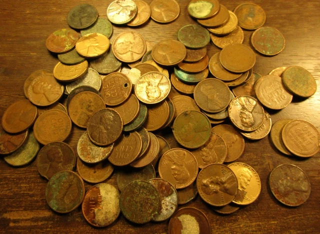 Lincoln Wheat Cent 2-Rolls Dirty- Nasty Coins Pure CULLS 100 Penny's