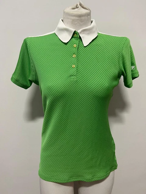 POLO FILA DONNA Taglia M Verde Sportivo Manica Corta Woman Logo