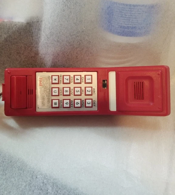VINTAGE RARE TIME LIFE Red Push Button Set Down Desk Office Phone