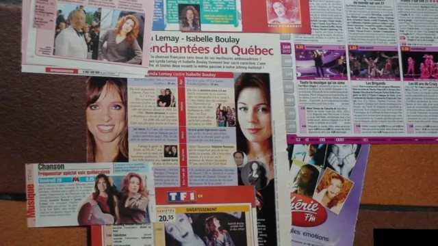 NEW !! LOT Articles de PRESSE - Chanteuse --  ISABELLE BOULAY  --