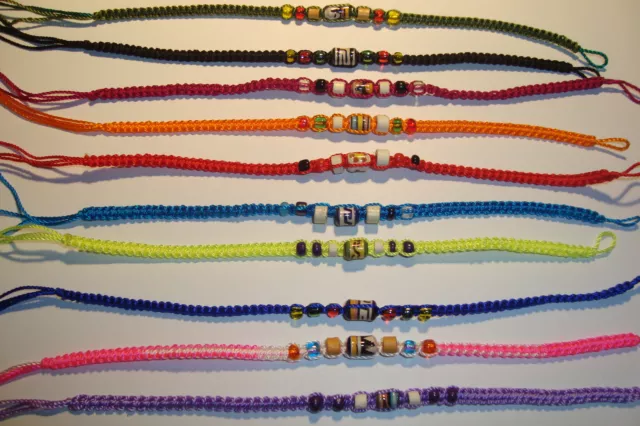 Beaded Peruvian Handmade, Friendship Bracelets, lot of 10~uk seller~BFA~new 2