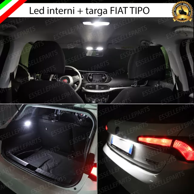 Led Interni Abitacolo Fiat Tipo 5 Porte + Led Targa Canbus 6000K Bianco Ghiaccio