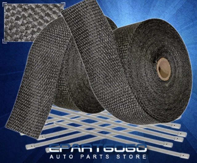 10M Header Intake Manifold Pipe Thermal Heat Wrap Protection Black