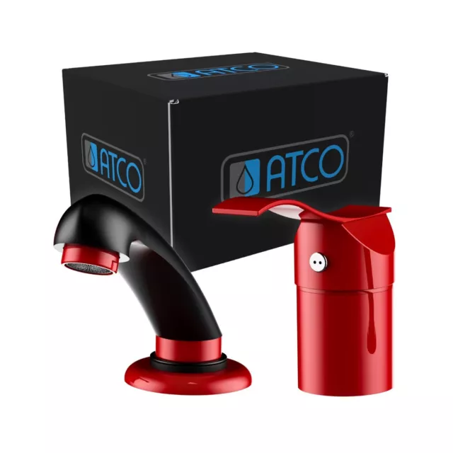 ATCO Friseurarmatur WAVE HD rot Wasserhahn Waschsäule Armatur Handbrause